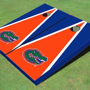University Of Florida Gators Orange And Blue Matching Triangle Cornhole Boards