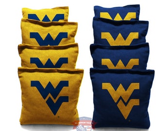 West Virginia University Alternating Triangle Cornhole Boards West Virginia University Alternating Triangle Cornhole Boards