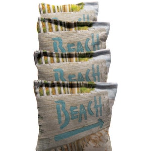 Custom Beach Sign #1  Custom Graphic Cornhole Bags