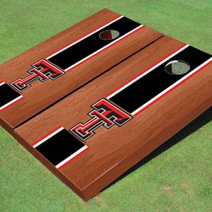 Texas Tech University Black Rosewood Matching Long Strip Cornhole Boards