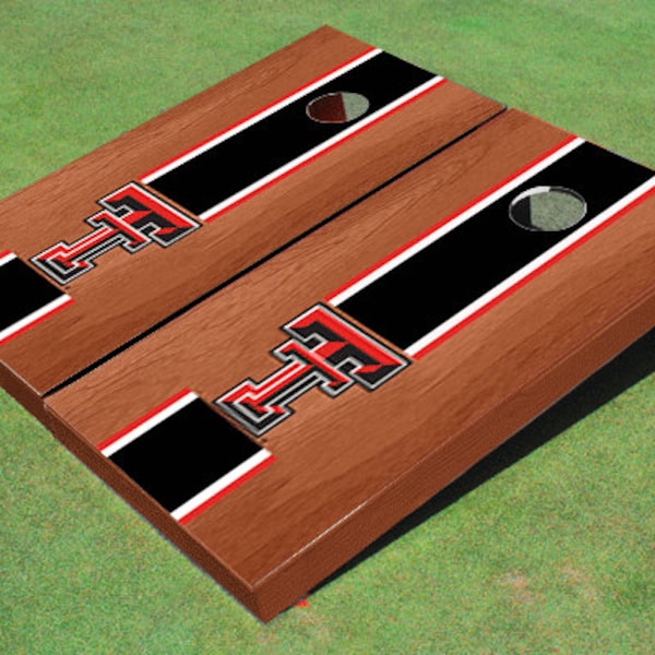 Texas Tech University Black Rosewood Matching Long Strip Cornhole Boards