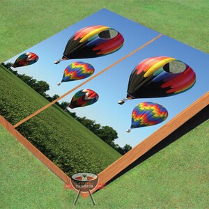Custom Corn Hole Three Hot Air Balloons Graphic Cornhole Boards