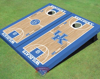 Corn Hole NCAA University Of Kentucky Alternating UK Logo & Rupp Arena Basketball Court Graphic Cornhole Boards
