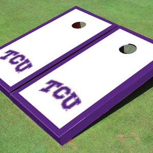 Texas Christian University &quot;TCU&quot; Purple Matching Border Cornhole Boards