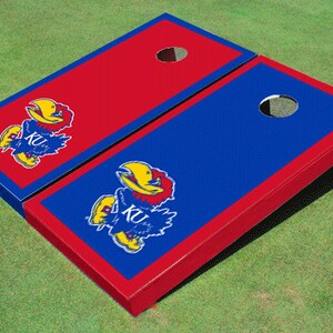 University Of Kansas Jayhawks Alternating Border Cornhole Boards