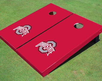 Ohio State University Red Matching Solid Cornhole Boards
