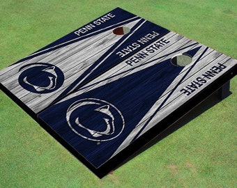 Penn State University Nittany Lions Alternating Wood Look Triangle Cornhole Boards