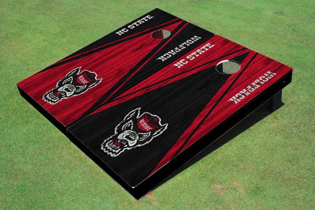 NC State University Wolfpack Wood Look Alternating Triangle Cornhole ...