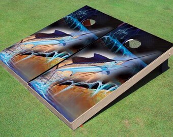 Custom Guy Harvey Sailfish Jumping Cornhole Boards