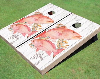 Custom Guy Harvey Red Snappers Cornhole Boards