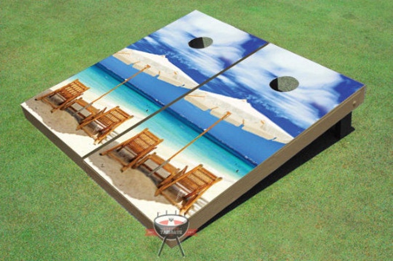 Wonderful Beach Custom Cornhole Boards (With Accessory Options) 