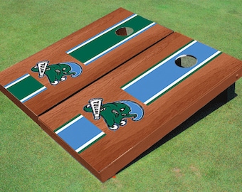 Tulane University Rosewood Alternating Long Stripe Cornhole Boards
