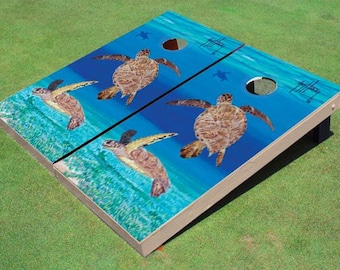 Custom Guy Harvey Turtle Cornhole Boards