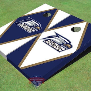 Corn Hole NCAA Georgia Southern University Head Logo Alternating Diamond Cornhole Boards
