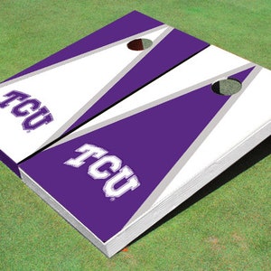 Texas Christian University &quot;TCU&quot; Alternating Triangle Cornhole Boards