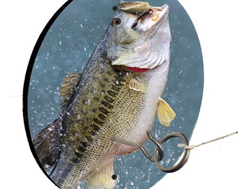 Bass Out Of Water Hook and Ring Toss Lawn Game