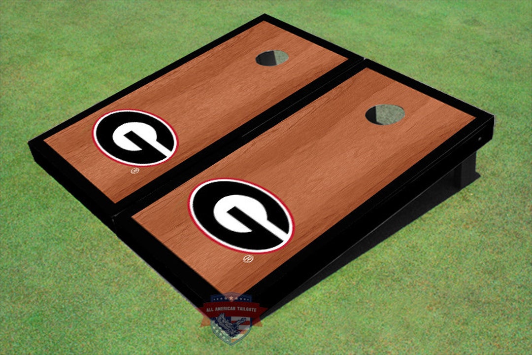 University of Georgia "g" Black Rosewood Matching Borders Cornhole ...