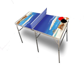 Beach Gazebo Portable Tennis Ping Pong Folding Table w/Accessories