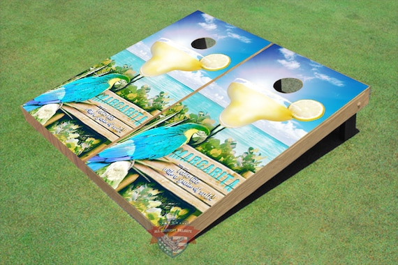 Parrot Margaritaville, It's 5 O'clock Somewhere Cornhole Wraps Cornhole Skins