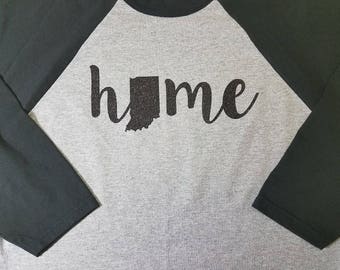 Camiseta del estado de origen, camiseta del estado, camiseta raglán, camiseta de tu estado, camiseta de local