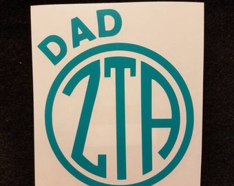 Calcomanía de papá ZTA, calcomanía para ventana, calcomanía ZTA, calcomanía para papá, papá de hermandad, papá ZTA