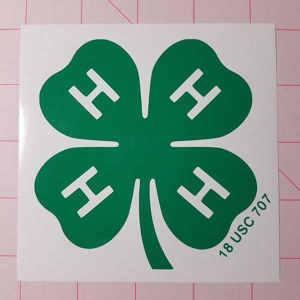 4-H Logo Iron-On Heat Transfer - NOT a Sticker!