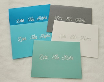 Tarjetas con relieve Zeta Tau Alpha (juego de CINCO (5) tarjetas con sobres) - Zeta Tau Alpha