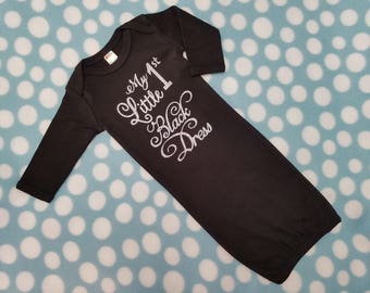 Baby's First, Little Black Dress, Baby Gown, Long Sleeve