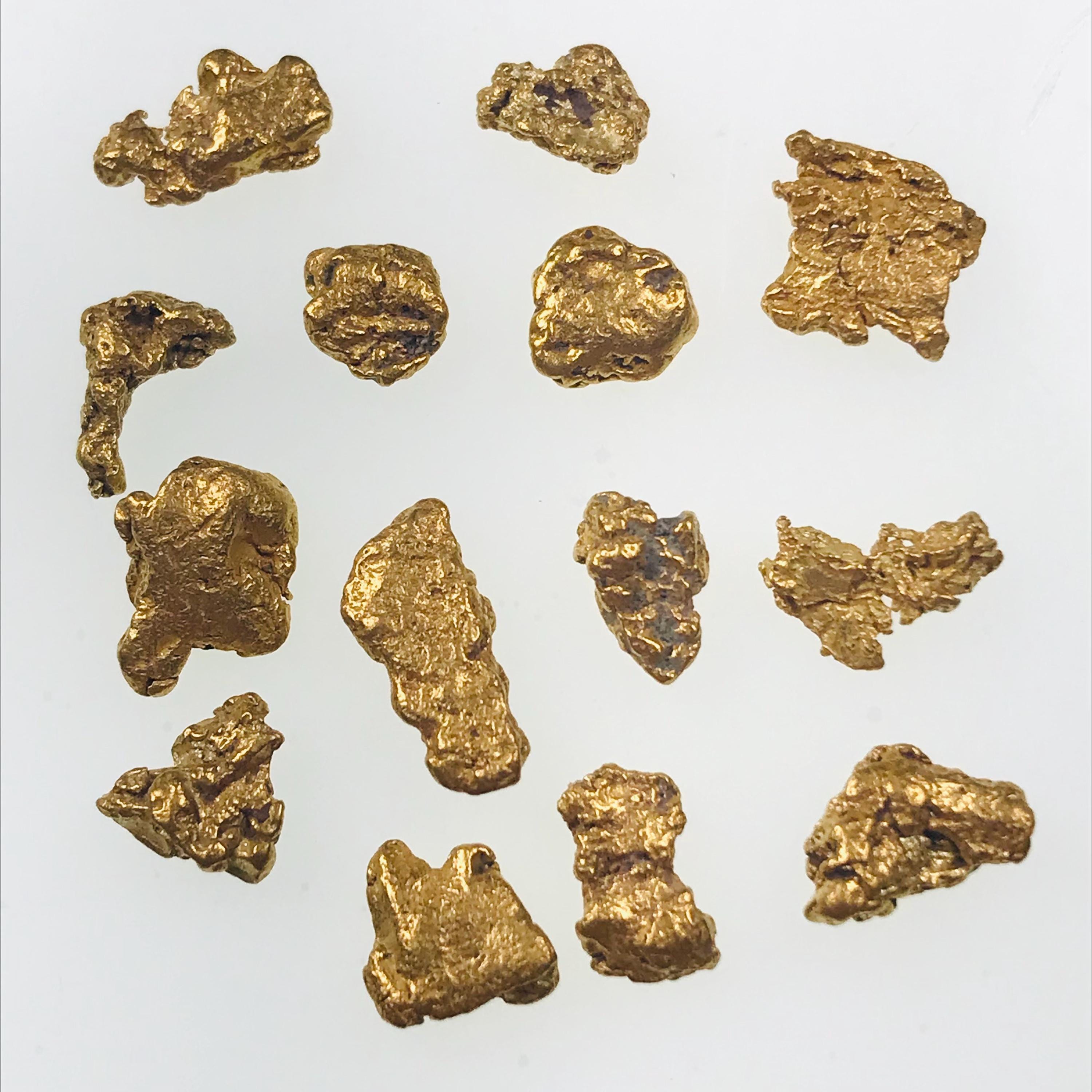 Natural California Gold Nuggets X14 / Micro Size 6.92 Grams / Gold
