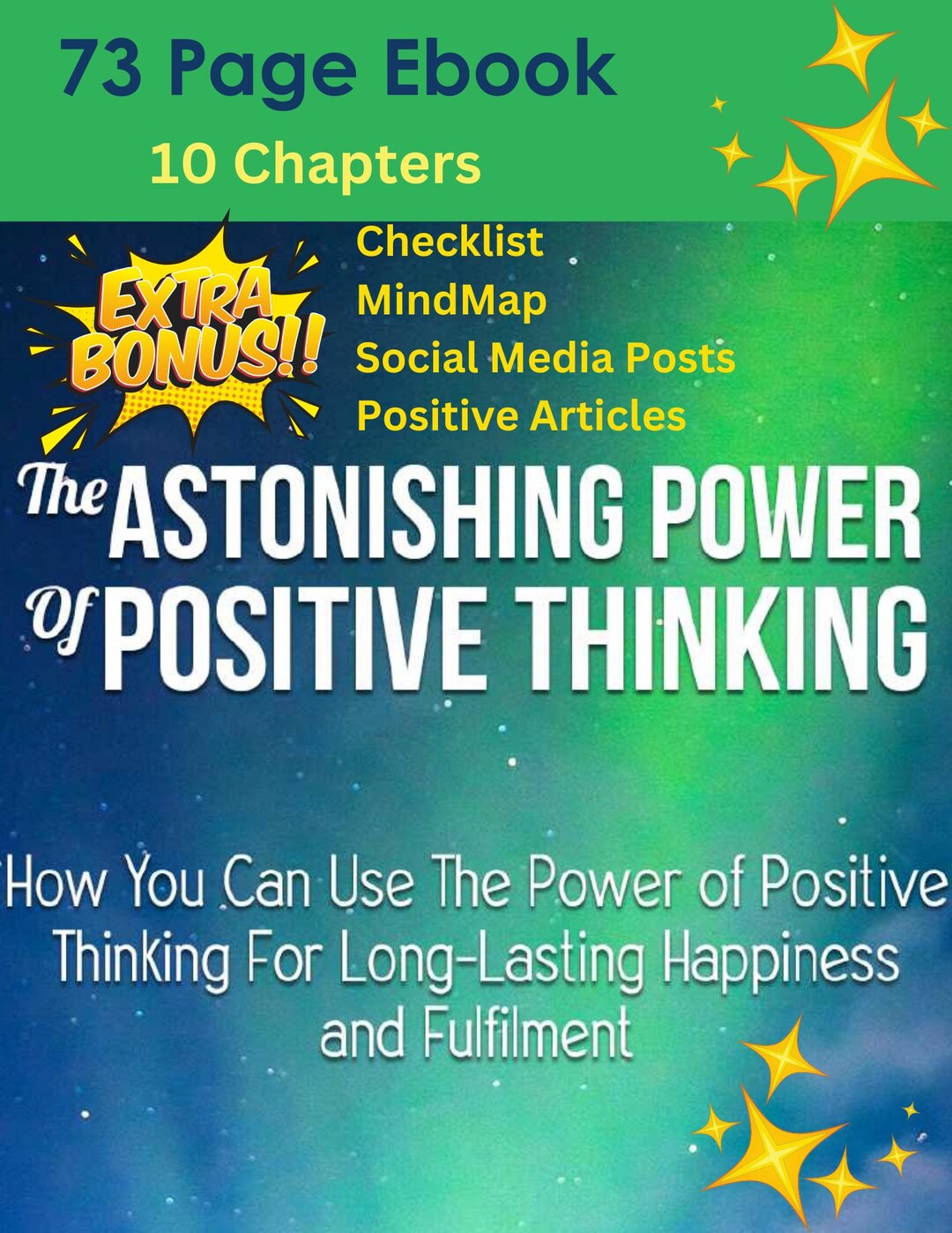 The Power of Positive Thinking 73 Page Ebook 10 Chapters With Checklist ...