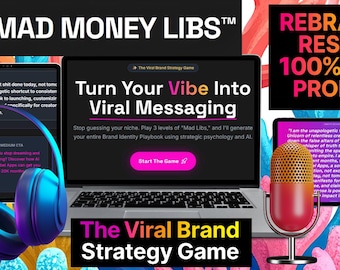MicroSaas White Label AI App Mad Money Libs™ Branding Generator | Rebrand & Resell AI Tool | Brand Archetype + Messaging Kit | 100% Profits