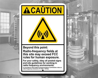 RF Warning Sign - 8 X 12 Inches Aluminum