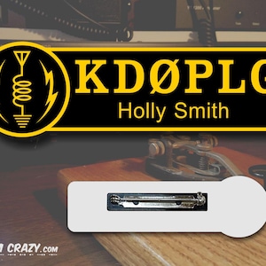 Ham Radio Icon Callsign Name Badge with Pin Backing for Amateur Radio Operator