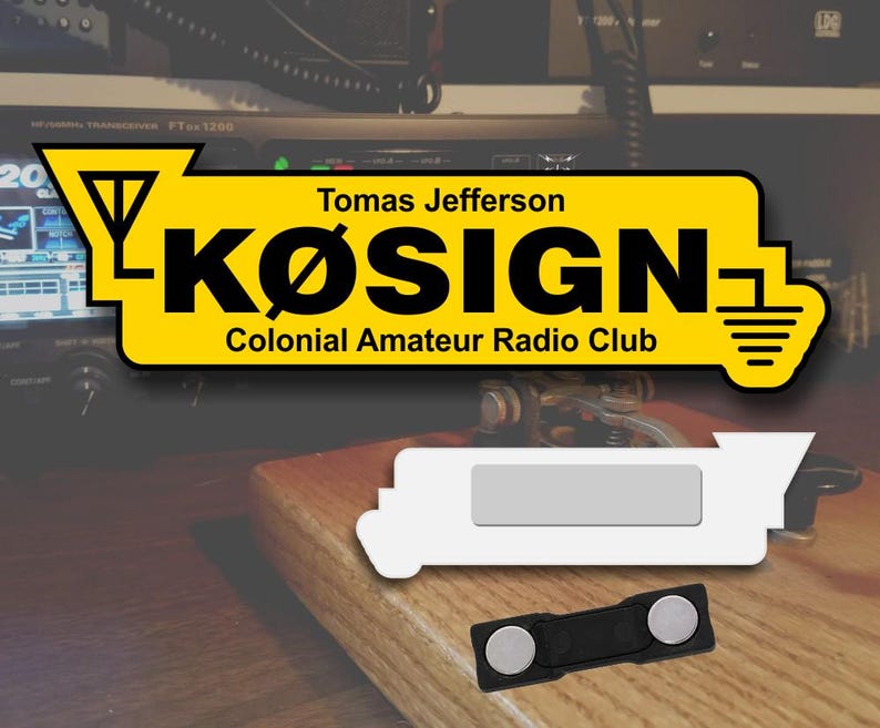 Call Sign Radio Diagram Name Badge - With Magnet - Amateur Radio - Etsy