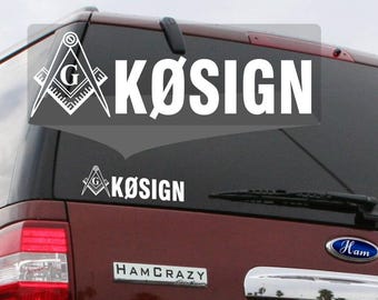 Masonic Callsign Window Decal
