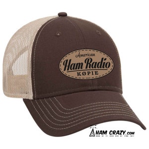 American Ham Radio Leather-look Patch Hat with Callsign