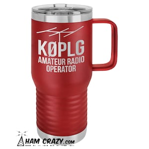 20oz Ham Radio Callsign Travel Mug with Beam