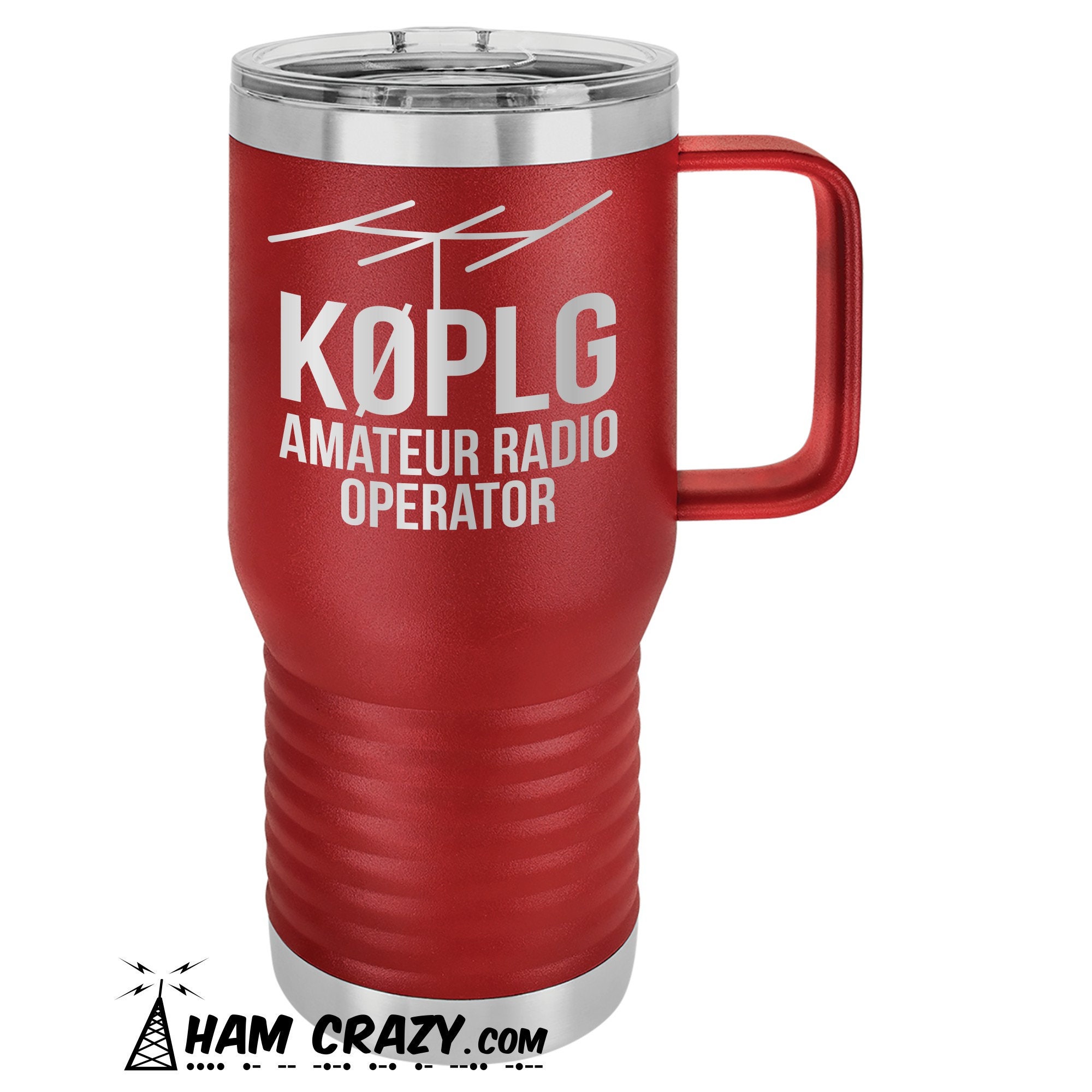 20oz Ham Radio Callsign Travel Mug with Beam