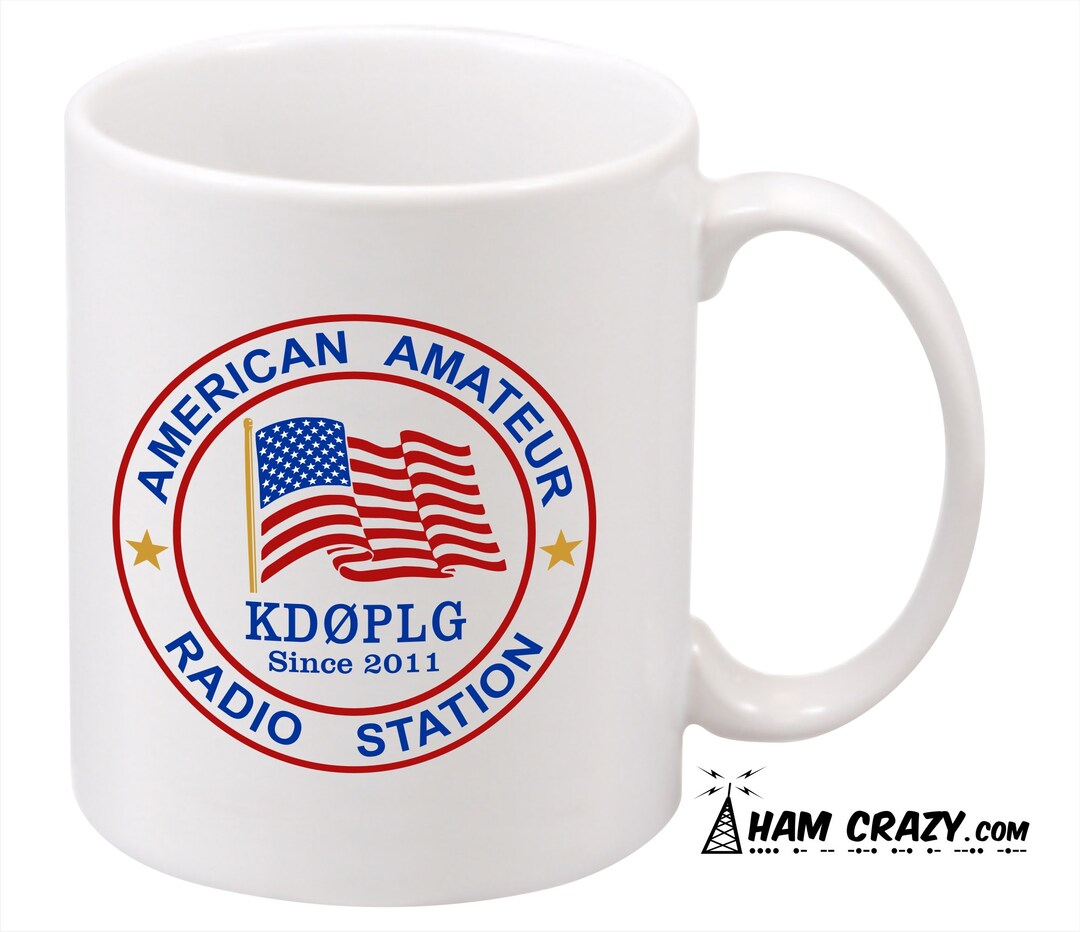 American Ham Radio Callsign Ceramic Coffee Mug - Amateur Radio Operator ...