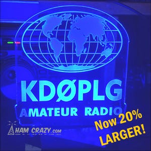 Ham Radio Lighted Globe Callsign Display LED - Amateur Radio Operator NOW 20% LARGER!
