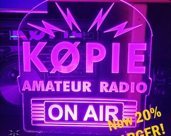 Ham Radio Lighted On Air Callsign Display LED - Amateur Radio Operator NOW 20% LARGER!