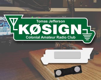 Call Sign Radio Diagram Name Badge - With Magnet - Amateur Radio