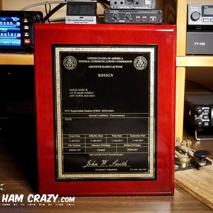 Pianolak FCC Amateur Radio Licentieplaten