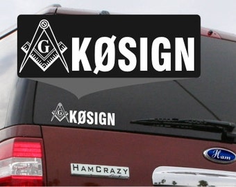 Masonic Callsign Window Decal