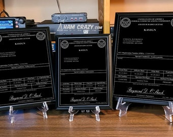 Amateur Radio License Plaque - Black & White