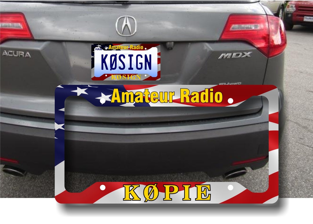 Amateur Radio License Plate Frame for Cars & Trucks Displays Ham Radio