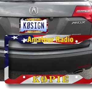 Amateur Radio License Plate Frame for cars & trucks - Displays Ham Radio Callsign
