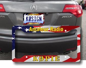 Amateur Radio License Plate Frame for cars & trucks - Displays Ham Radio Callsign