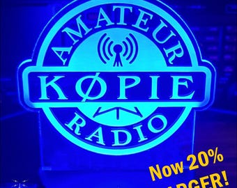 Amateur Radio Emblem - Ham Radio Lighted On Air Callsign Display LED - Amateur Radio NOW 20% LARGER !