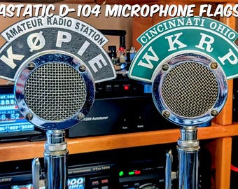 2 Line Astatic D-104 Mic Flags - Ham Radio - CB Radio - Amateur Radio Microphone Flags - Microphone is NOT INCLUDED